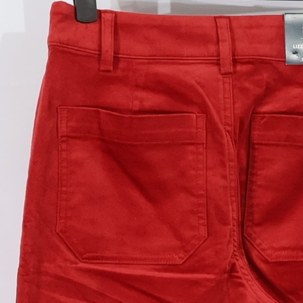 J.Crew Lizzie Pant Women 24 Red Corduroy Wide Leg High Rise Patch Pocket $138NWT - Picture 8 of 15